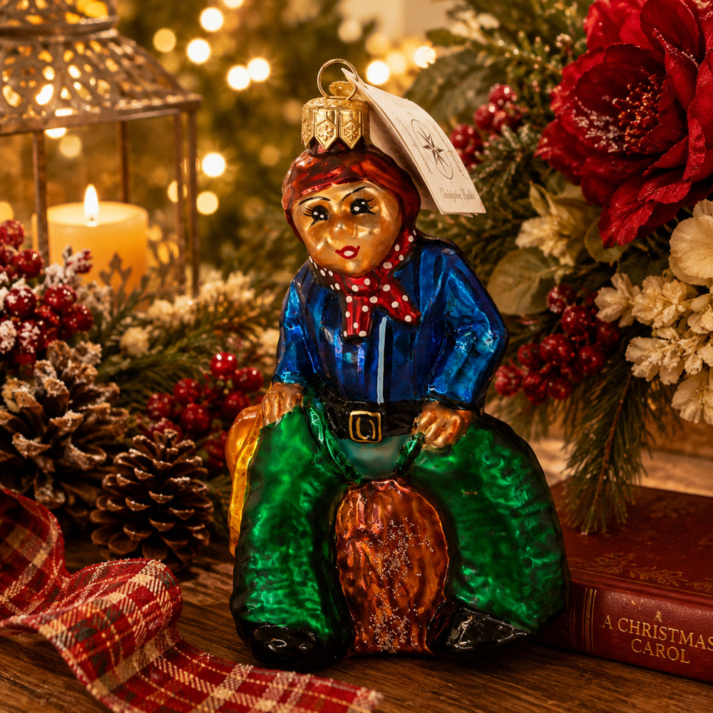 Christopher Radko Vintage 1996 Billie Joe Country Boy Glass Ornament Poland